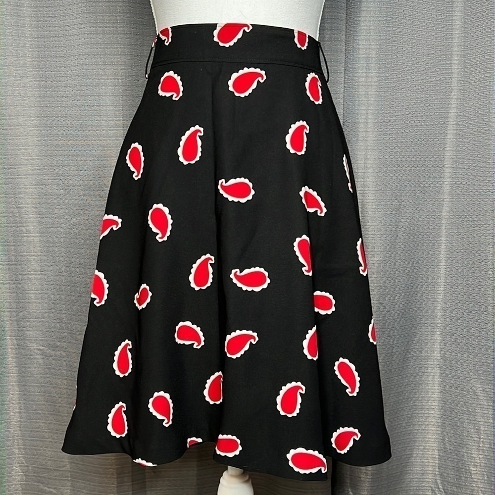 ICONE XL ALINE SKIRT BLACK WITH RED AND WHITE